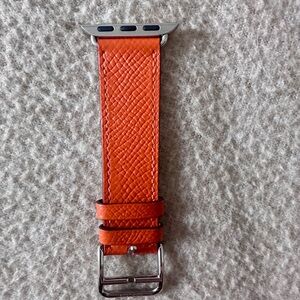 Hermès Orange Leather Apple Watch 40mm Band ***one side only***
